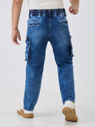 NAVY BLUE UTILITY CARGO PANTS (C 27X BLUE)