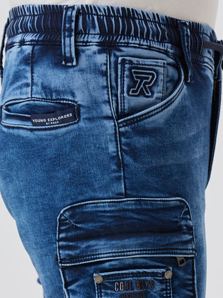 NAVY BLUE UTILITY CARGO PANTS (C 27X BLUE)