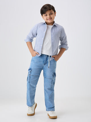 UTILITY POCKETS LIGHT WASH CARGO (C 36 SUPER ICE)