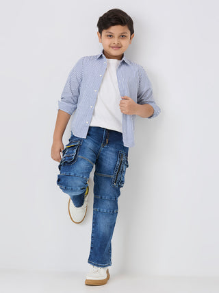 FASHION DENIM CARGO (C 628X BLUE)