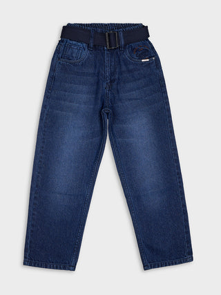 STRAIGHT FIT BLUE DENIM JEANS (PJ 001) - Deep Wash | 7-14 Years