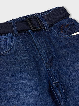 STRAIGHT FIT BLUE DENIM JEANS (PJ 001) - Deep Wash | 7-14 Years