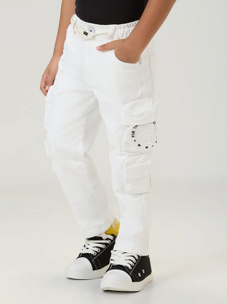 MULTI POCKET WHITE CARGO PANTS (PSS 1134X WHITE)