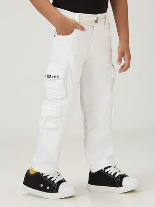MULTI POCKET WHITE CARGO PANTS (PSS 1134X WHITE)