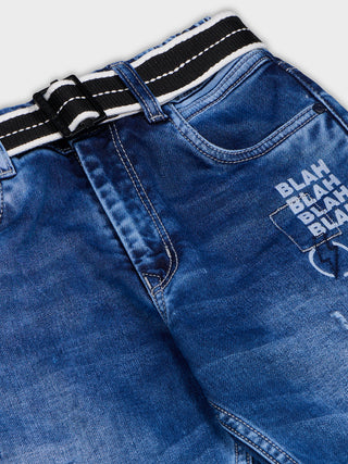 SMART DISTRESSED DENIM JEANS (RJ 1012) - Deep Wash | 7-14 Years