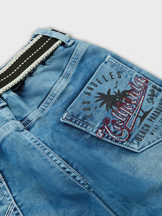 SMART FIT MID WASH DENIM JEANS (RJ 705) - Ice Wash | 7-14 Years