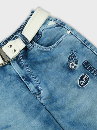 SMART FIT DISTRESSED ICE WASH DENIM (RJ 708) - Ice Wash | 7-14 Years