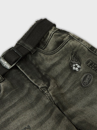 SMART FIT CHARCOAL WASH DENIM (RJ 808) - Charcoal Wash | 7-14 Years