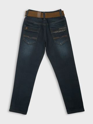 SMART FIT DARK WASH DENIM JEANS (RJ 911) - Brown Wash | 7-14 Years