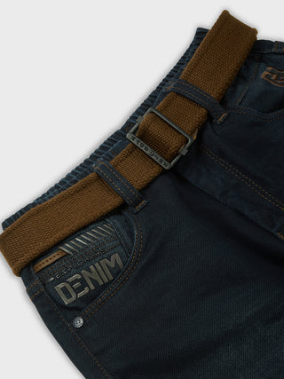 SMART FIT DARK WASH DENIM JEANS (RJ 911) - Brown Wash | 7-14 Years