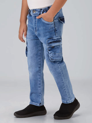 UTILITY POCKET ICE WASH FASHION CARGO PANTS (SSC 27X ICE)