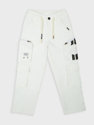 RAGS Boys Utility Cargo Pants (V 39) - White | 7-14 Years