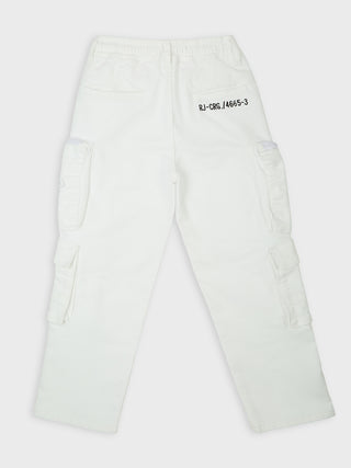 RAGS Boys Utility Cargo Pants (V 39) - White | 7-14 Years